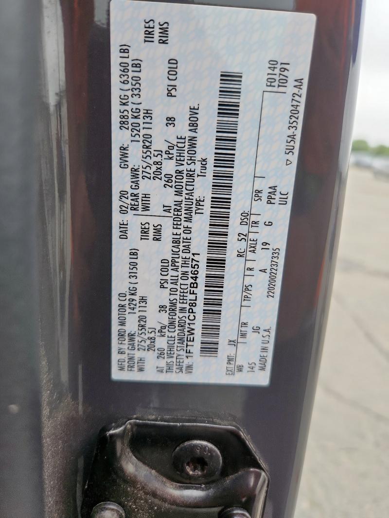 2020 FORD F150 SUPER - 1FTEW1CP8LFB46571