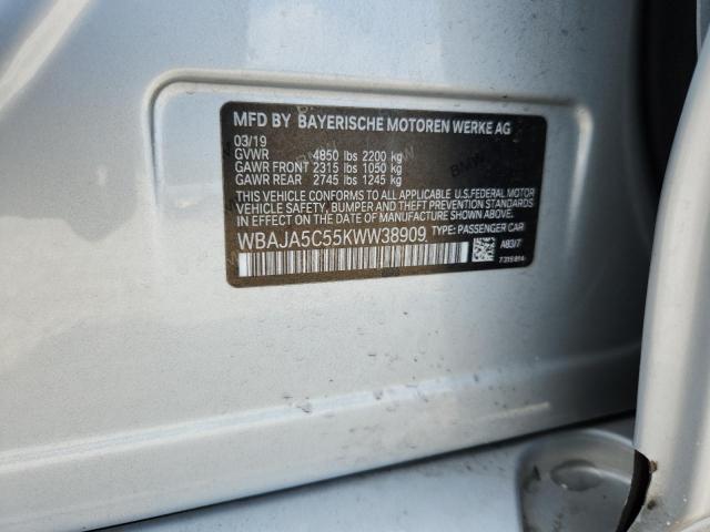 2019 BMW 530 I WBAJA5C55KWW38909