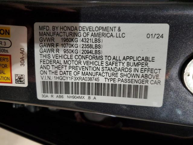 2024 HONDA ACCORD 1HGCY1F3XRA038745
