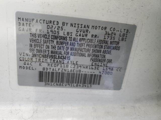 2025 NISSAN VERSA SV 3N1CN8EV9SL843415