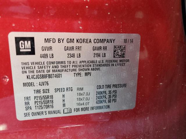 2015 BUICK ENCORE KL4CJGSB8FB074601