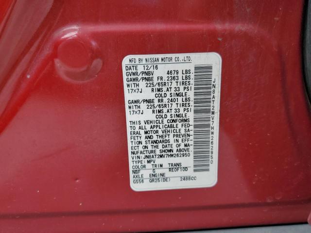 2017 NISSAN ROGUE S JN8AT2MV7HW262950