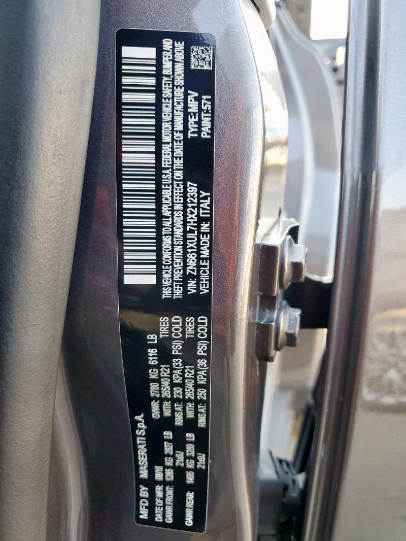 2017 MASERATI LEVANTE LU ZN661XUL7HX212397