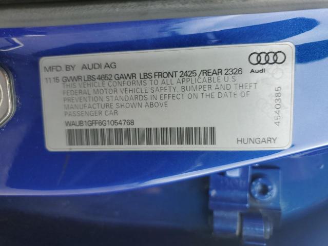 2016 AUDI S3 PREMIUM WAUB1GFF6G1054768