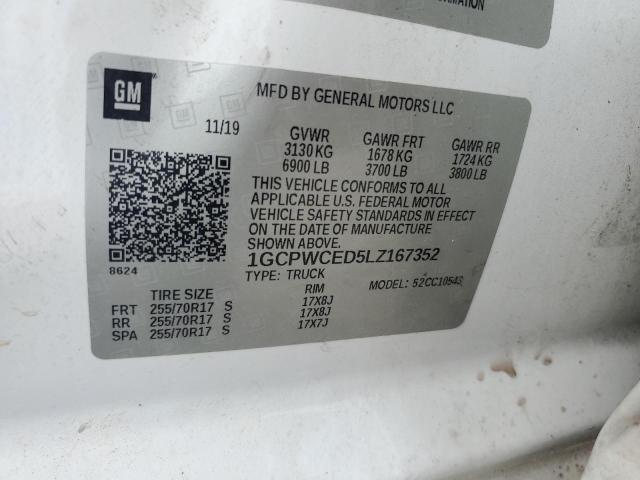 2020 CHEVROLET SILVERADO C1500 LT 1GCPWCED5LZ167352