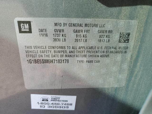 2017 CHEVROLET CRUZE LT - 1G1BE5SM6H7183178