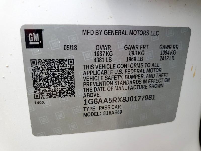 2018 CADILLAC ATS 1G6AA5RX8J0177981