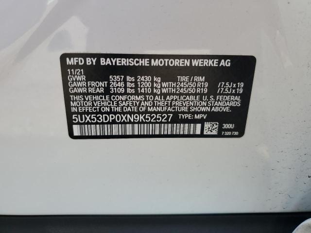 2022 BMW X3 XDRIVE3 5UX53DP0XN9K52527