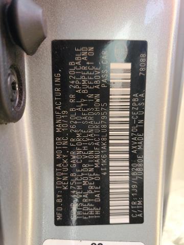 2020 TOYOTA CAMRY XSE 4T1K61AK8LU879575