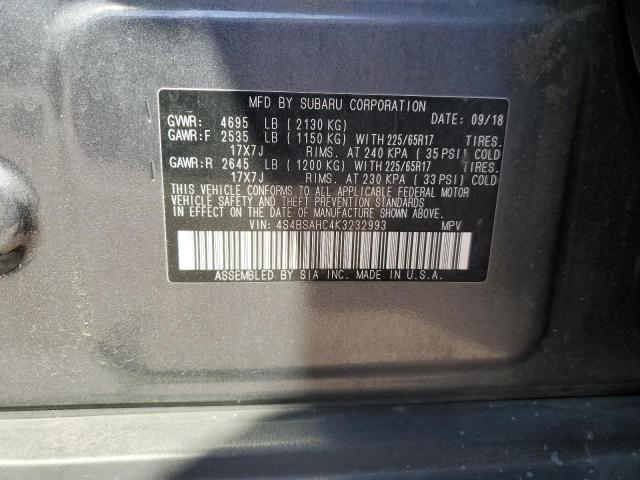 2019 SUBARU OUTBACK 2. 4S4BSAHC4K3232993