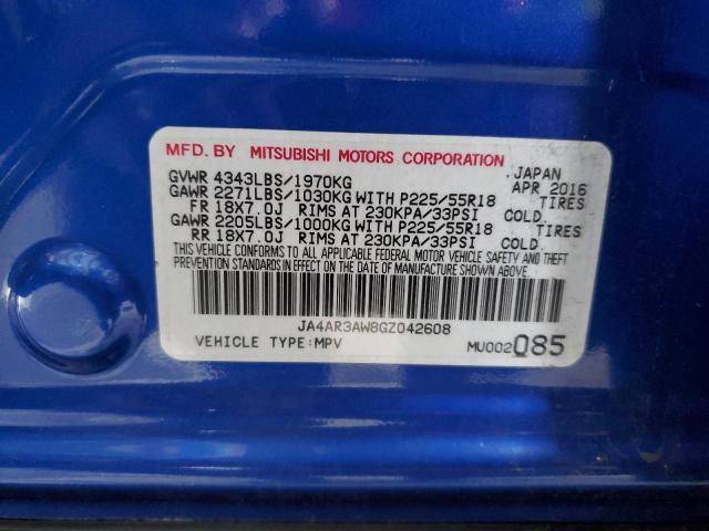 2016 MITSUBISHI OUTLANDER JA4AR3AW8GZ042608