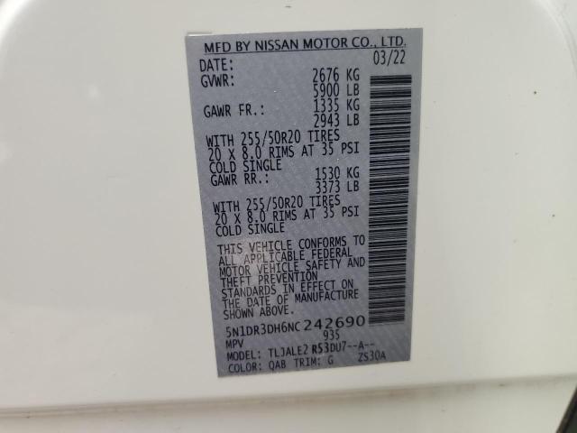 2022 NISSAN PATHFINDER 5N1DR3DH6NC242690