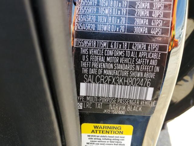2019 LAND ROVER DISCOVERY SPORT HSE SALCR2FX3KH802476