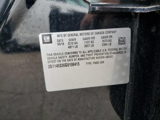 2016 CHEVROLET IMPALA LTZ 2G1145S36G9198413