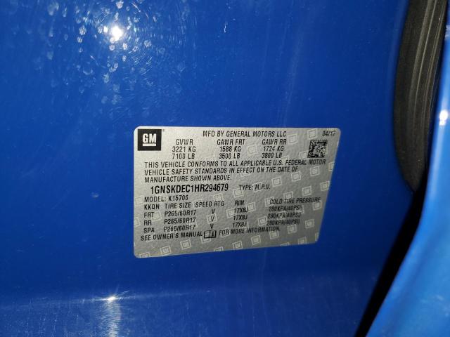 2017 CHEVROLET TAHOE POLICE 1GNSKDEC1HR294679