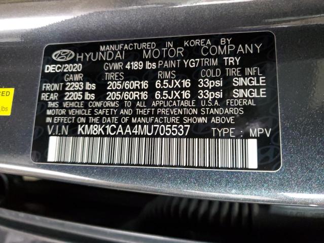 2021 HYUNDAI KONA SE KM8K1CAA4MU705537