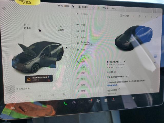 2021 TESLA MODEL Y 5YJYGDEE5MF213382