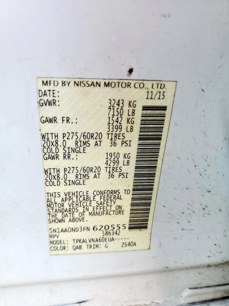 2015 NISSAN ARMADA SV 5N1AA0ND3FN620555