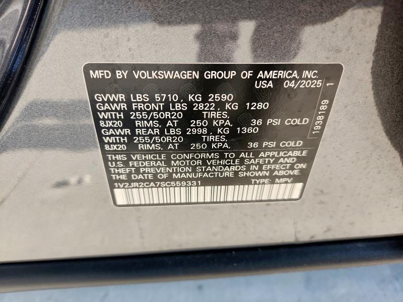 2025 VOLKSWAGEN ATLAS SE 1V2JR2CA7SC559331