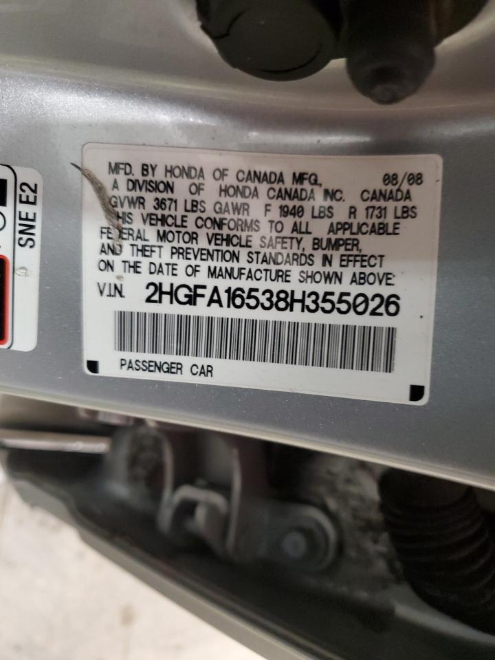 Lot #3279608751 2008 HONDA CIVIC LX