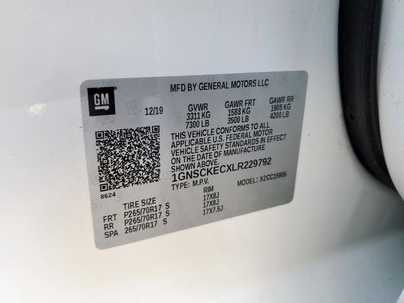 2020 CHEVROLET SUBURBAN C1500 1GNSCKECXLR229792