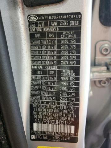 2018 LAND ROVER RANGE ROVE SALVP2RX0JH321321