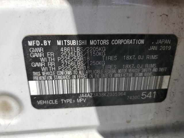 2019 MITSUBISHI OUTLANDER SE JA4AZ3A38KZ035964