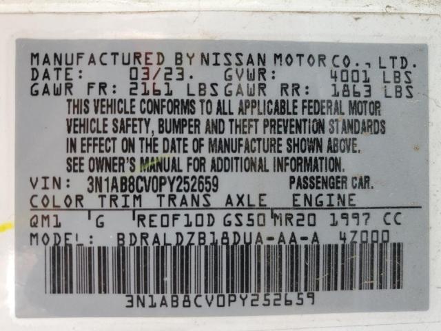 2023 NISSAN SENTRA SV 3N1AB8CV0PY252659