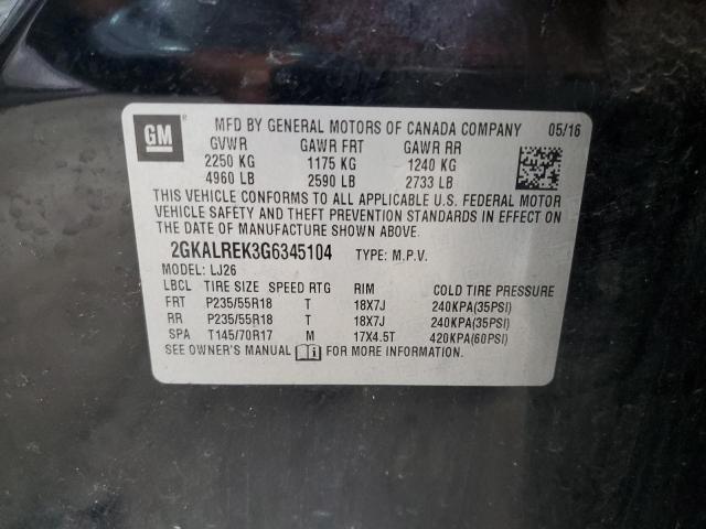 2016 GMC TERRAIN DENALI 2GKALREK3G6345104