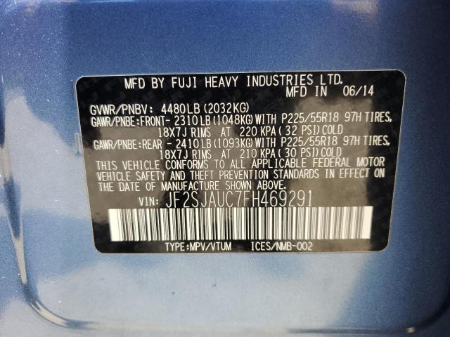 2015 SUBARU FORESTER 2 JF2SJAUC7FH469291