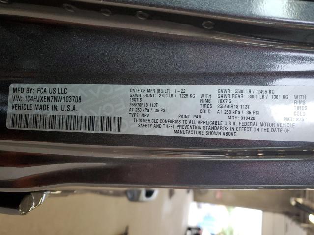 2022 JEEP WRANGLER U 1C4HJXEN7NW103708