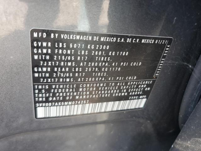 2021 VOLKSWAGEN TIGUAN S 3VV0B7AX5MM074257