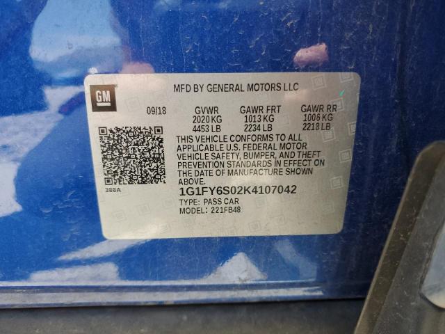 2019 CHEVROLET BOLT EV LT 1G1FY6S02K4107042