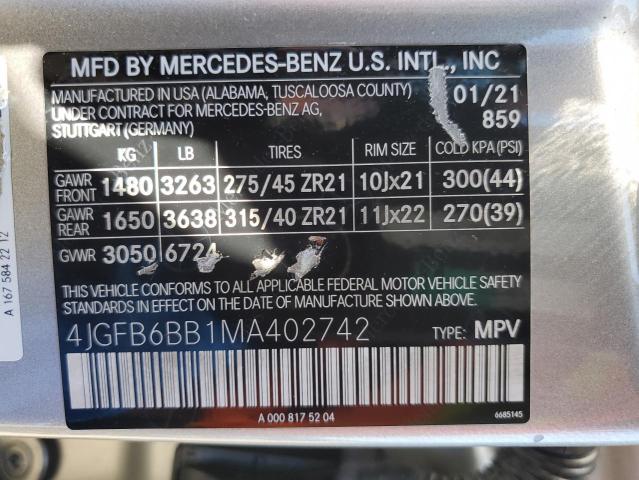 2021 MERCEDES-BENZ GLE AMG 53 4JGFB6BB1MA402742