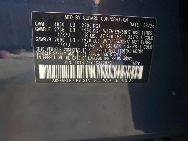 2025 SUBARU OUTBACK PR 4S4BTAFC0S3238791