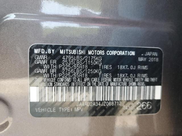 2018 MITSUBISHI OUTLANDER ES JA4AD2A34JZ068712