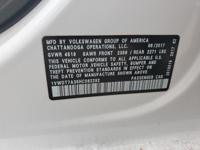 2017 VOLKSWAGEN PASSAT R-L 1VWDT7A35HC082292