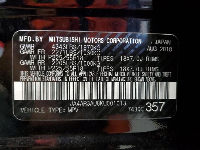 2019 MITSUBISHI OUTLANDER JA4AR3AU8KU001013