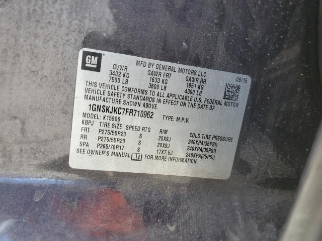 2015 CHEVROLET SUBURBAN K1500 LT 1GNSKJKC7FR710962