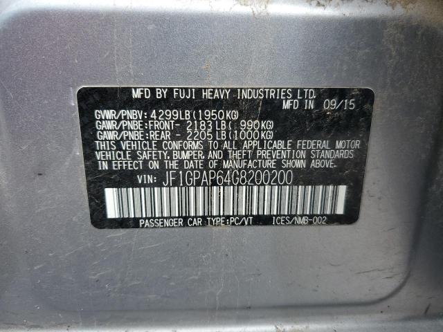 2016 SUBARU IMPREZA SP JF1GPAP64G8200200
