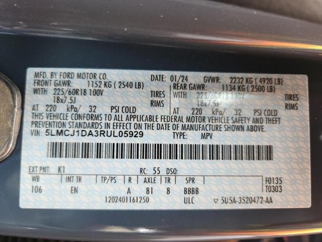 2024 LINCOLN CORSAIR 5LMCJ1DA3RUL05929