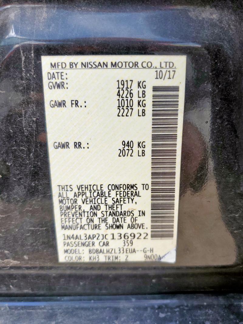 2018 NISSAN ALTIMA 2.5 - 1N4AL3AP2JC136922
