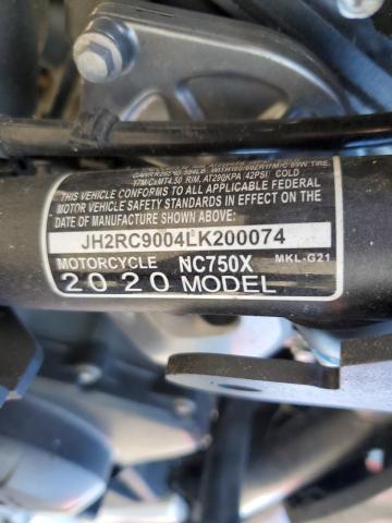 2020 HONDA NC750 X JH2RC9004LK200074