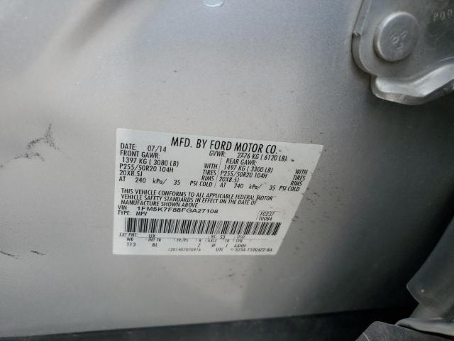 2015 FORD EXPLORER L - 1FM5K7F88FGA27108