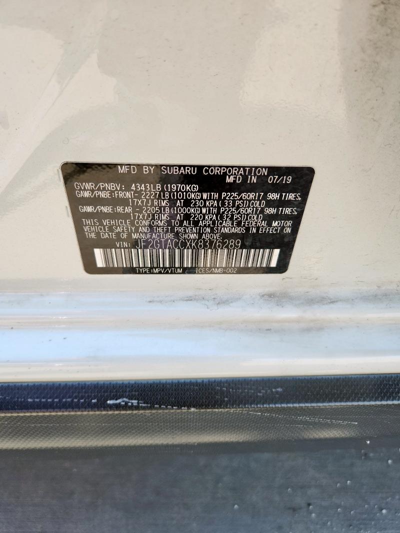 2019 SUBARU CROSSTREK - JF2GTACCXK8376289