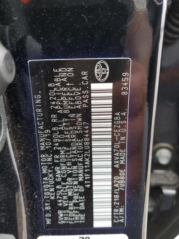 2020 TOYOTA CAMRY XLE 4T1F11AK2LU884447