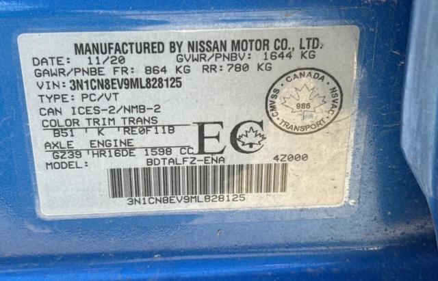 2021 NISSAN VERSA SV 3N1CN8EV9ML828125