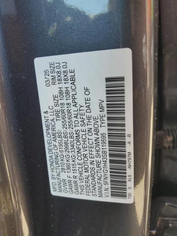 2025 HONDA PILOT EXL 5FNYG1H43SB119595