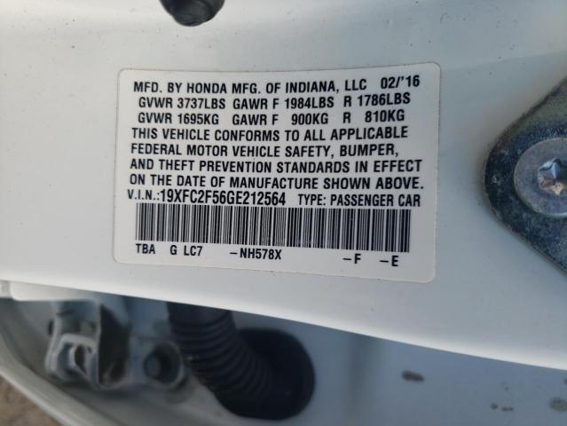 2016 HONDA CIVIC LX 19XFC2F56GE212564