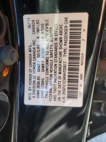 2017 HONDA CIVIC SI 2HGFC1E54HH702617